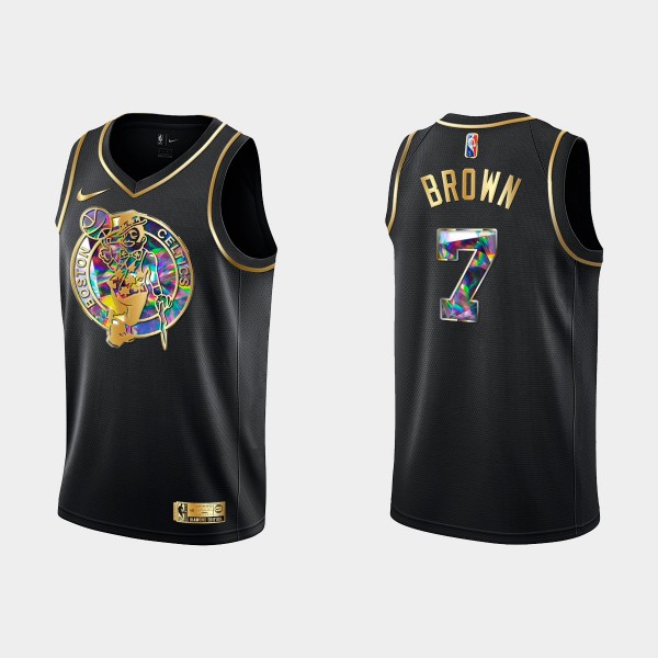 NBA Boston Celtics Trikot Jaylen Brown 7 Nike 2021-22 Schwarz Golden Edition 75th Anniversary Diamond Swingman - Herren